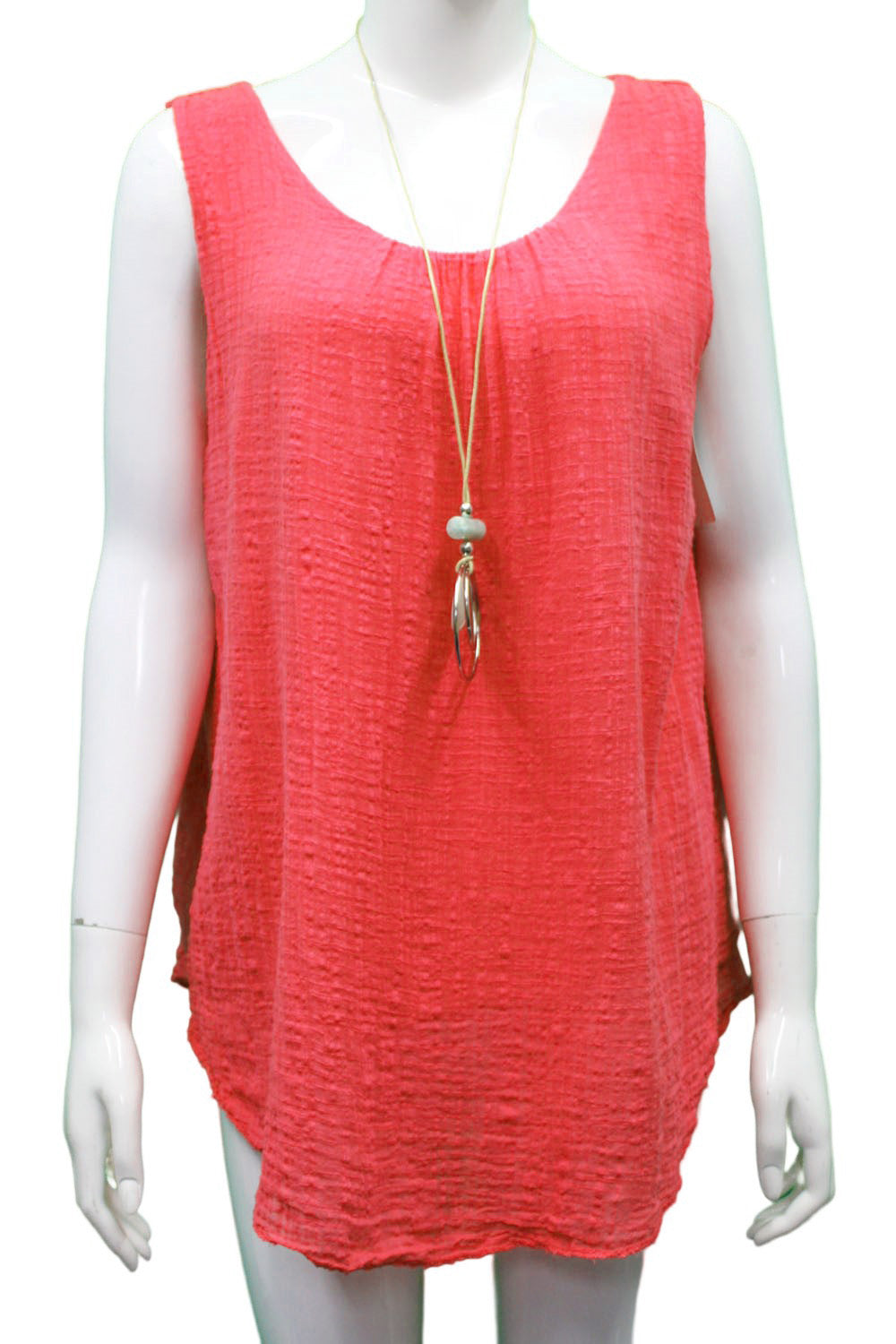 Plain Sleeveless Top with Neckless