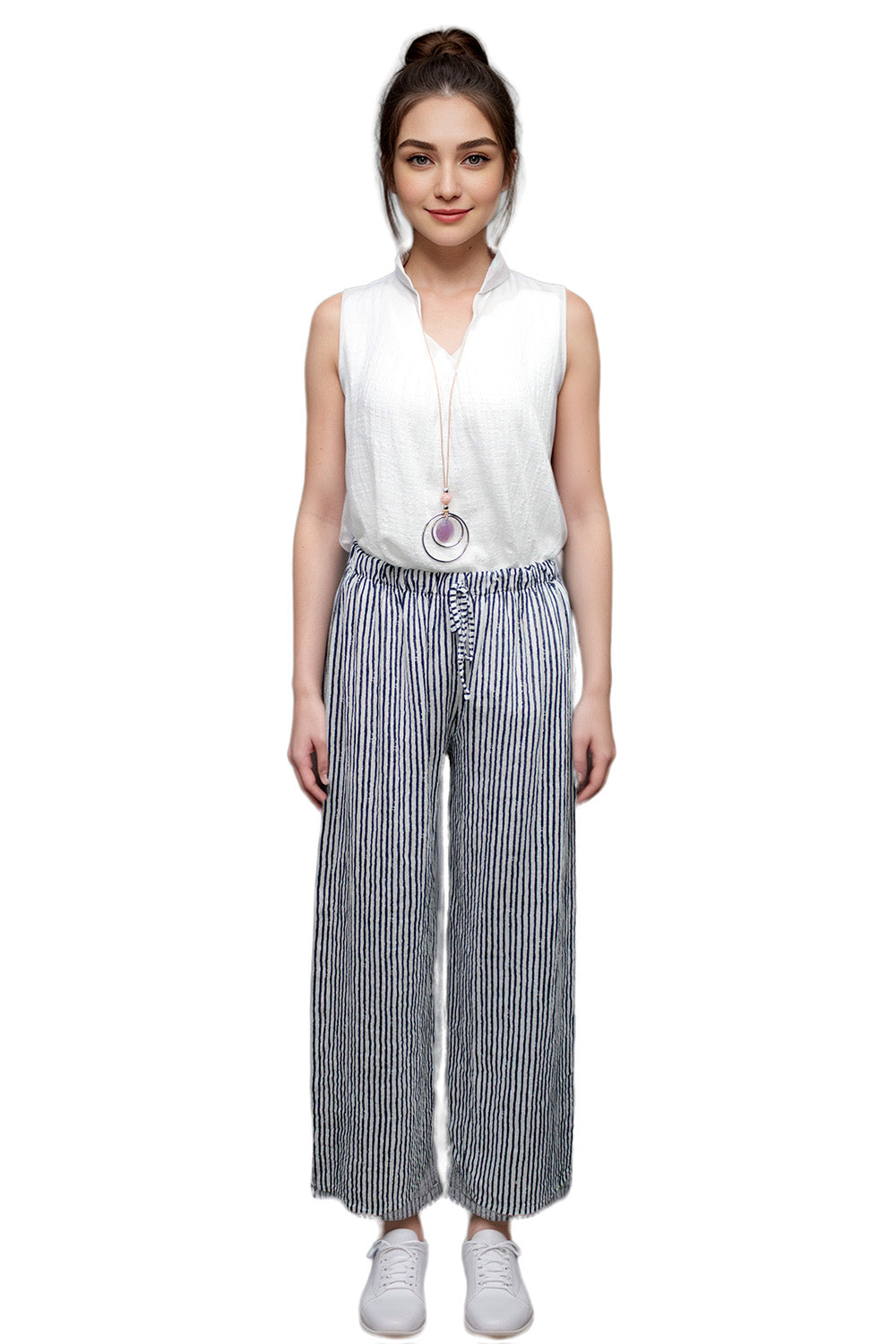 Stripe cotton trousers