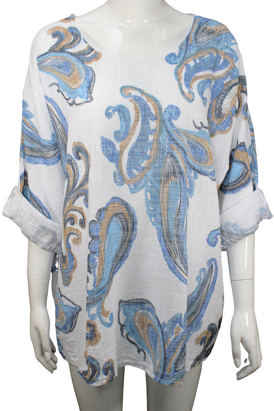 Paisley Print Cotton Top