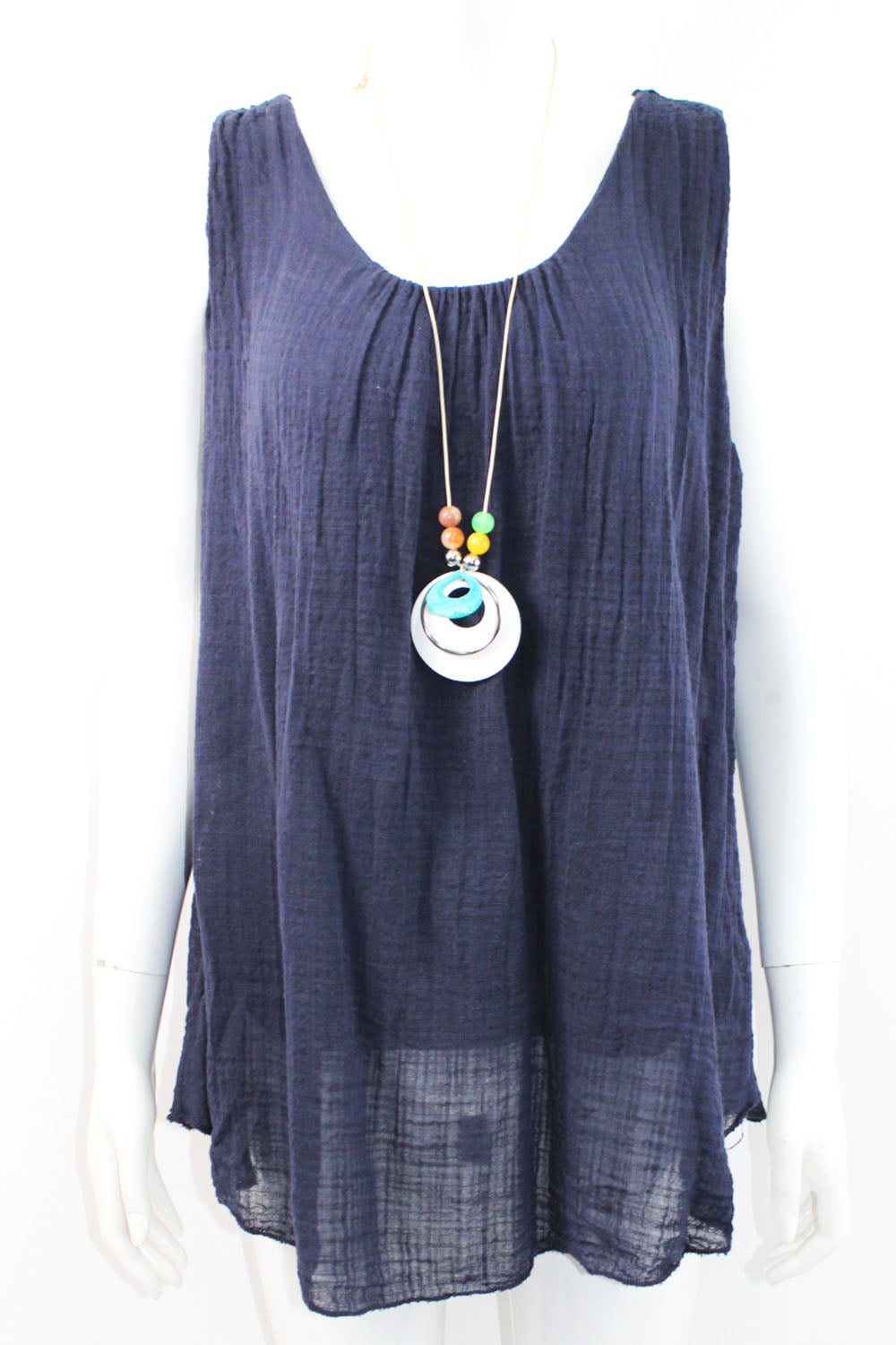 Plain Sleeveless Top with Neckless