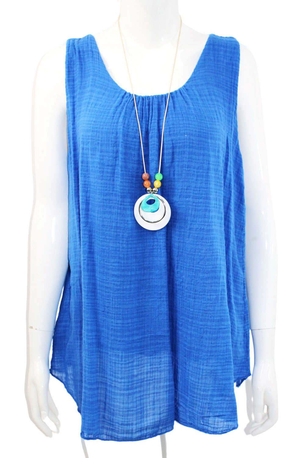 Plain Sleeveless Top with Neckless