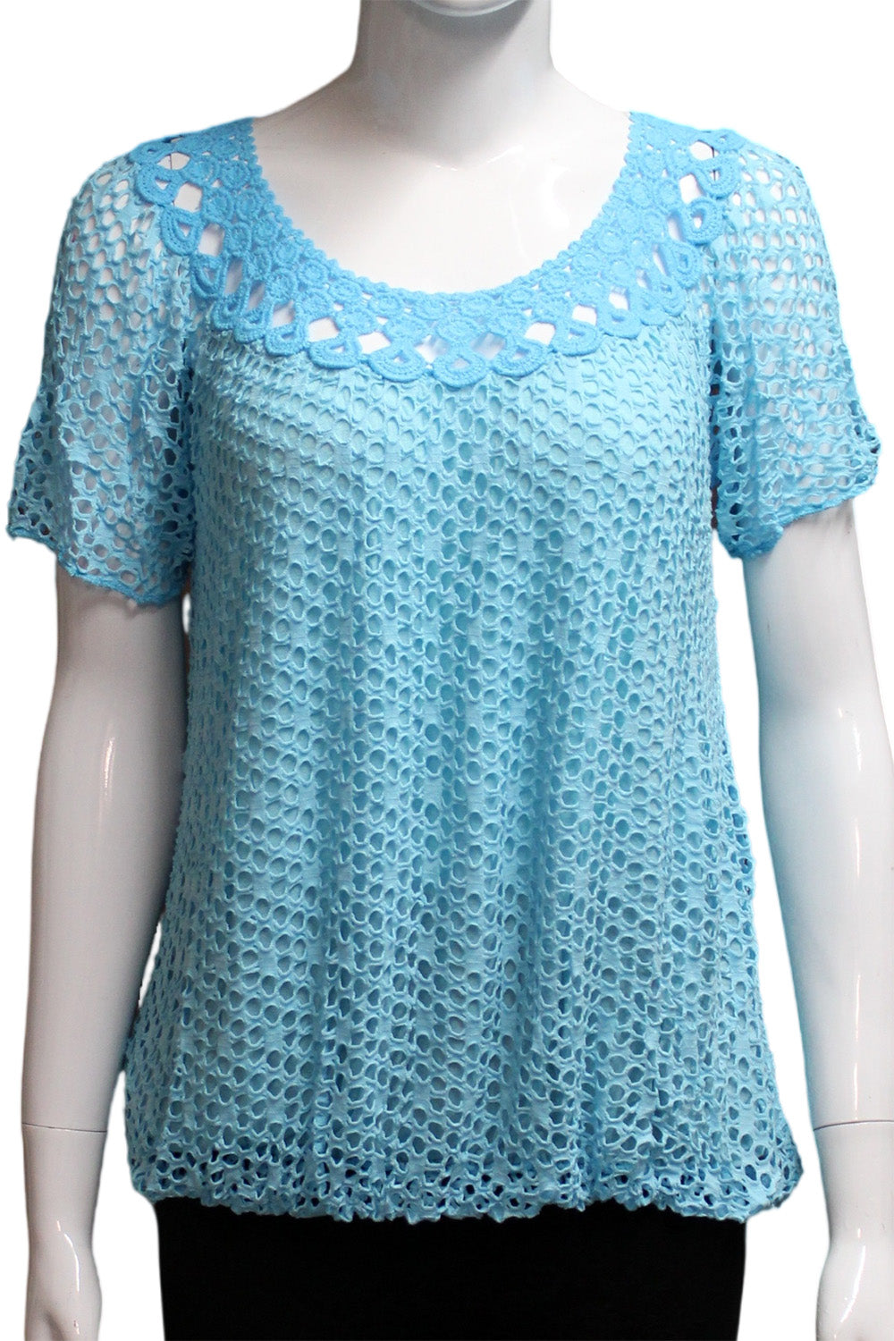 Crochet top with elastic bottom