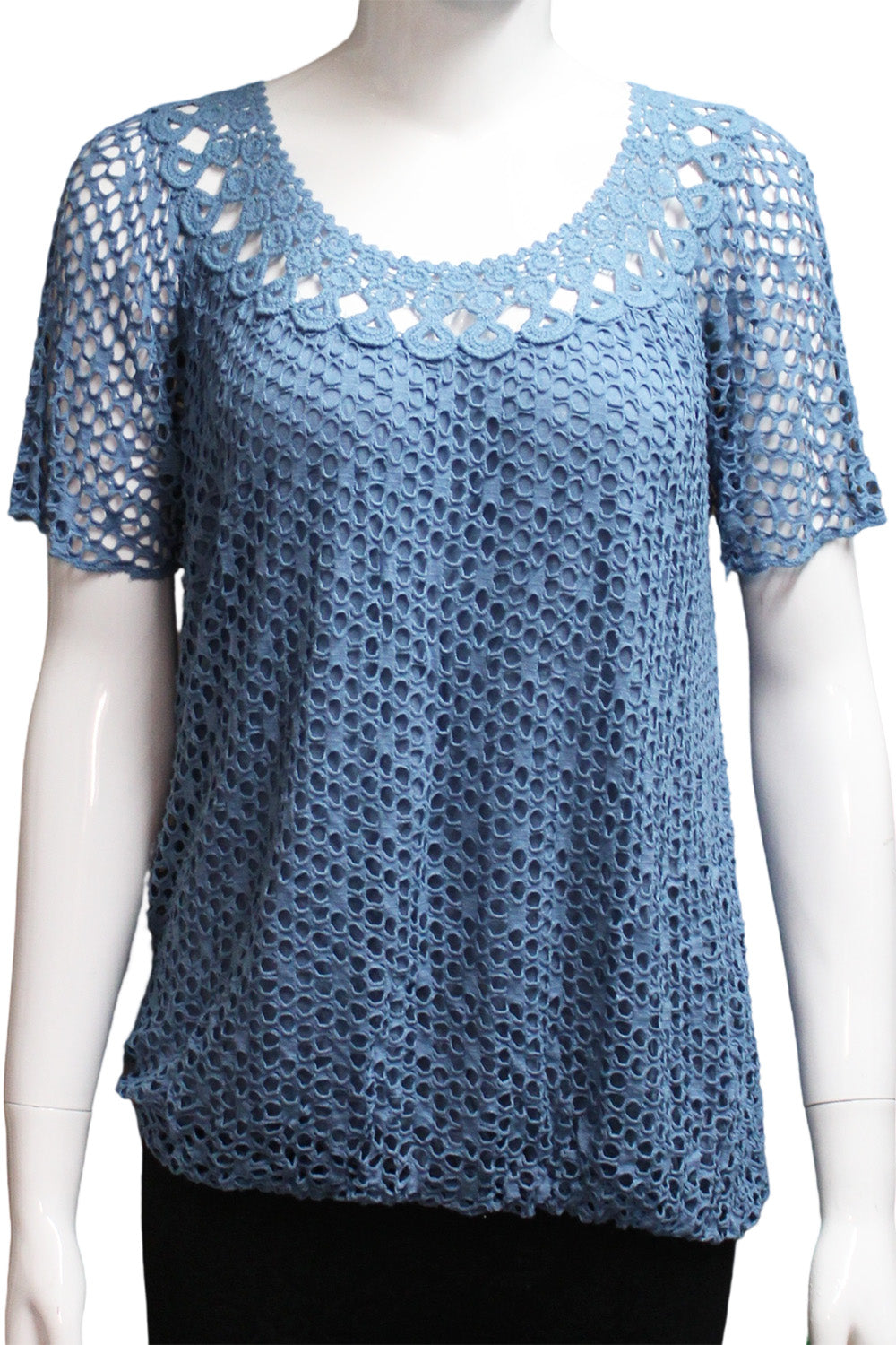 Crochet top with elastic bottom