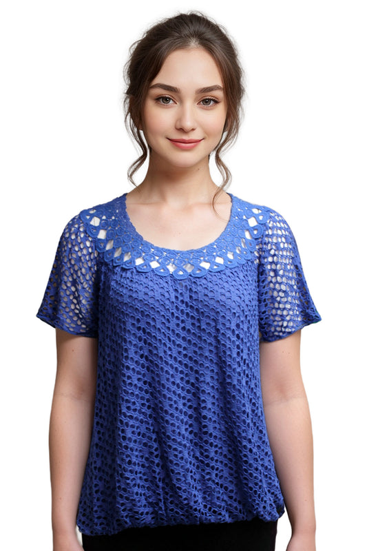 Crochet top with elastic bottom